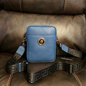 Versace unisex La Medusa icon logo monogram messenger crossbody bag NEW